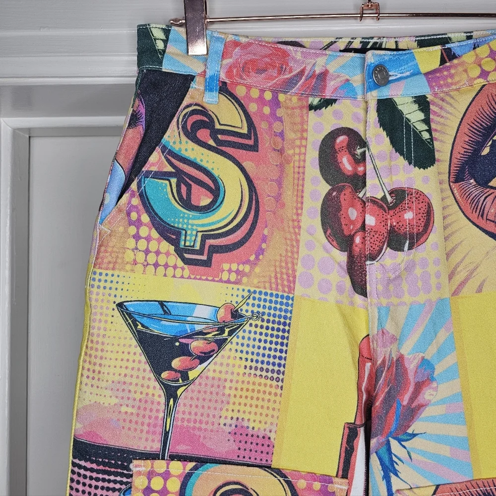 AKIRA Electric Printed Denim Cargo Pants - Picture 5 of 16